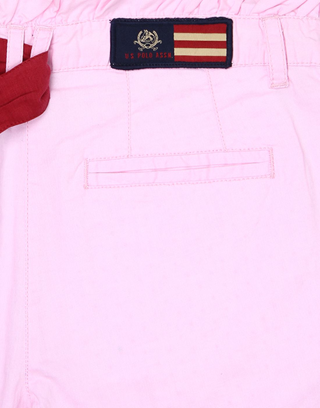 U.S.Polo Assn. Girls Regular Fit Solid Pink Shorts